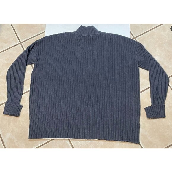 Loft turtleneck knit sweater womens medium long sleeve cuffed 140923 gray - Picture 2 of 9